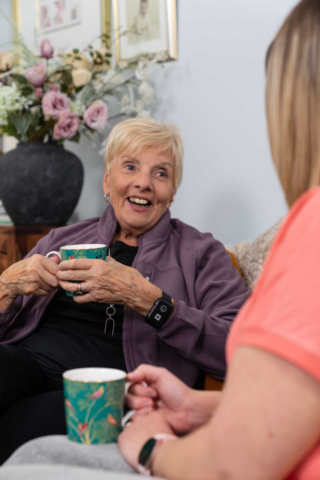 Elderly Woman Wearing MySense Roam Watch
